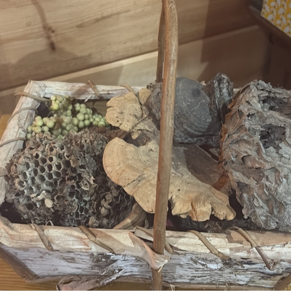 Rustic Natural Basket with Dried Accents